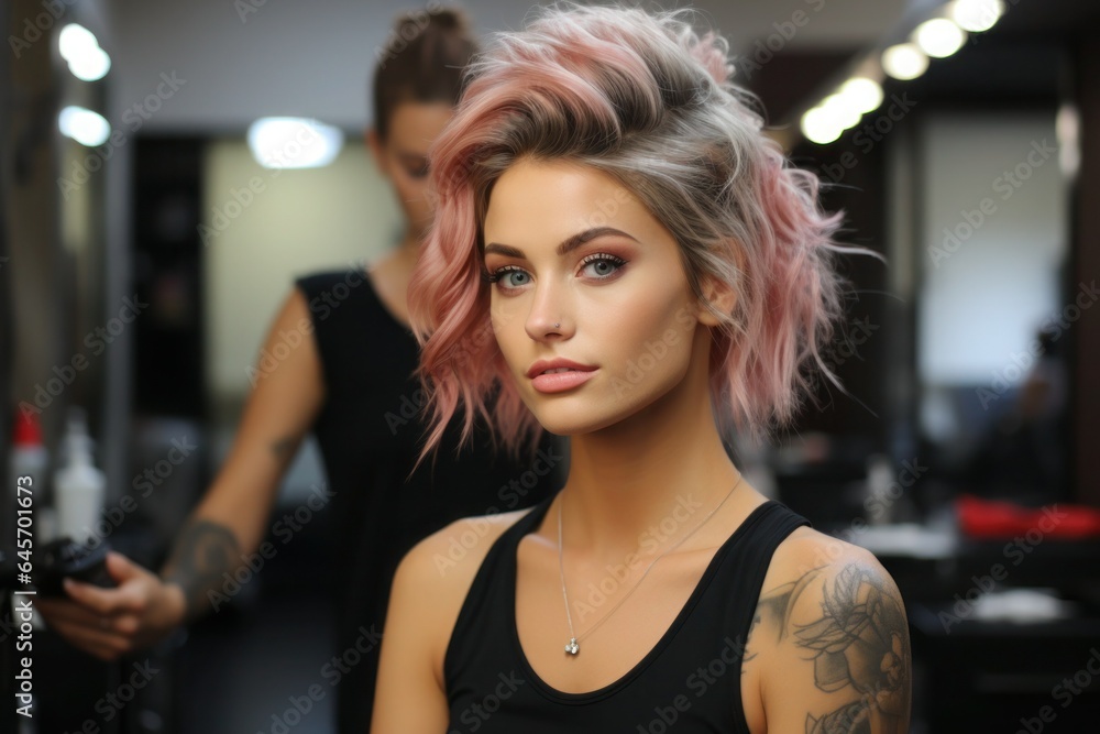 Beauty Fashion women with dyed hair Beauty Fashion women with dyed hair