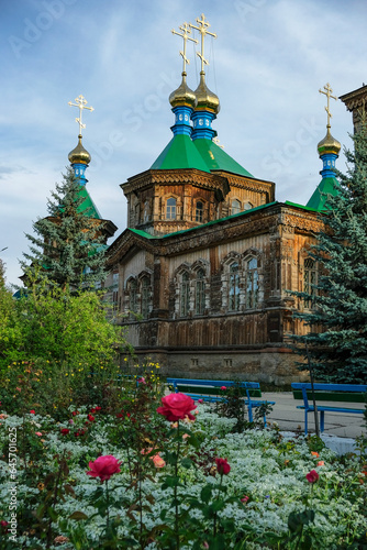 Holy Trinity Cathedral in Karakol, Kyrgyzstan. photo