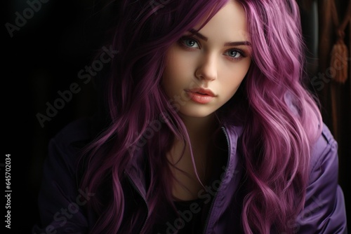 Beauty Fashion women with dyed hair