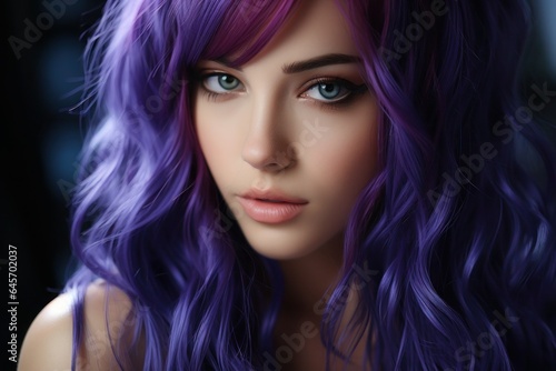 Beauty Fashion women with dyed hair