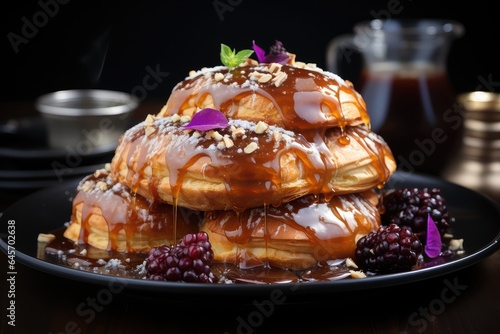 Apple Rose Croissants with Salted Caramel Drizzle