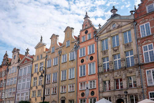 A row of Gdańsk townhouses in the city center