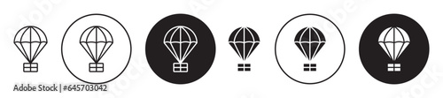 Fotografia parachute vector icon set