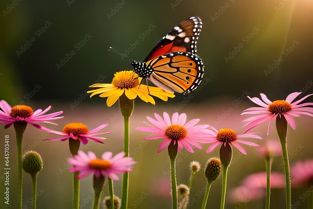 elegant dynamic pose of butterfly