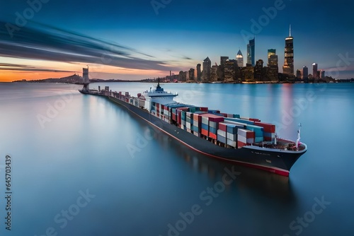 cargo ship in port © Mehwish