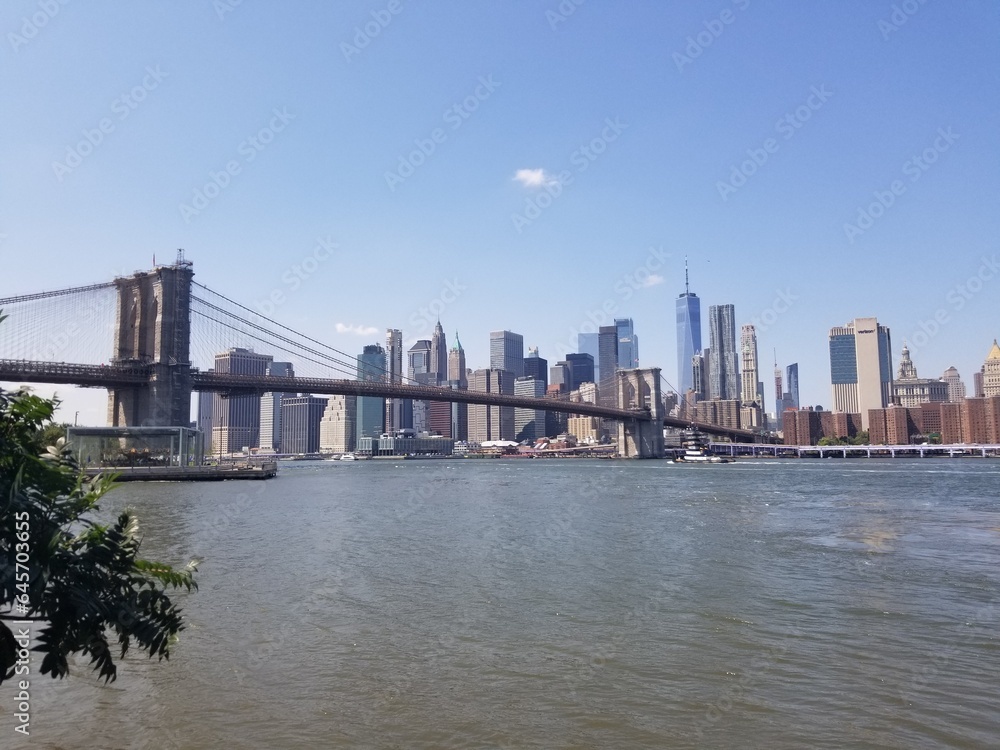 brooklyn bridge and skyline of Manhattan brooklyn bridge and skyline of Manhattan