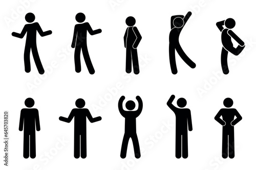 stick figure man icon, human silhouette