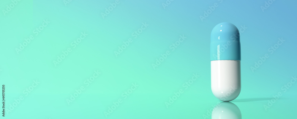 Pharmaceutical medicine capsule - Healthcare theme - 3D render Pharmaceutical medicine capsule - Healthcare theme - 3D render