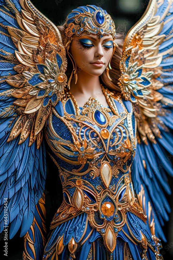 Fototapeta premium Anime Cosplay Girl Fairy Tale Fantasy Wallpaper Cover Magazine Illustration Generative AI, Background Digital Art