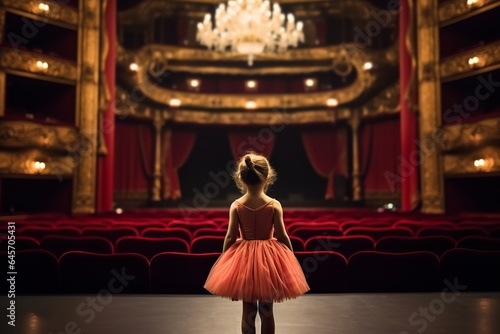 ballet kid with big dreams in an empty theatre arena