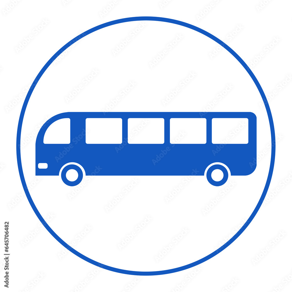 blue bus square circle frame icon blue bus square circle frame icon