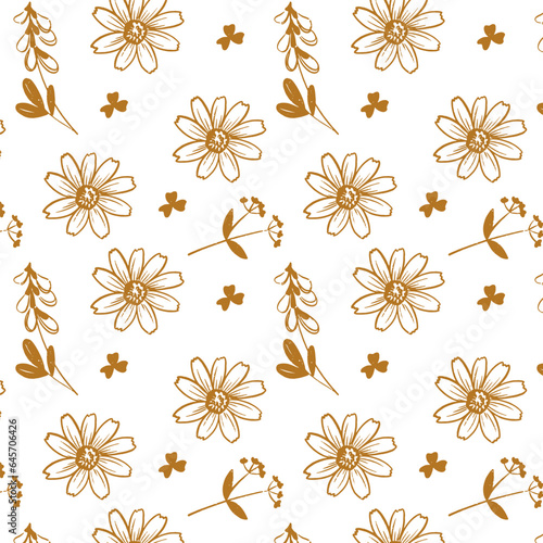 vector seamless pattern twigs leaves botany