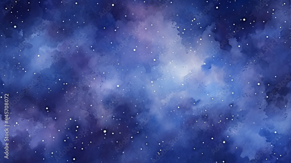 Hand painted watercolor galaxy background. Genarative AI