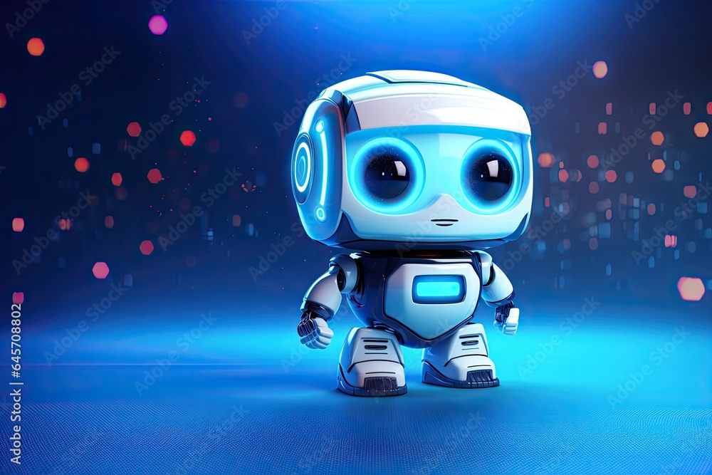 cute little white robot illustration cute little white robot illustration