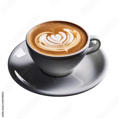 Tasty Cappuccino with Isolated Background. Generative AI