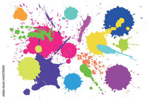 飛び散るカラフルペイントセット