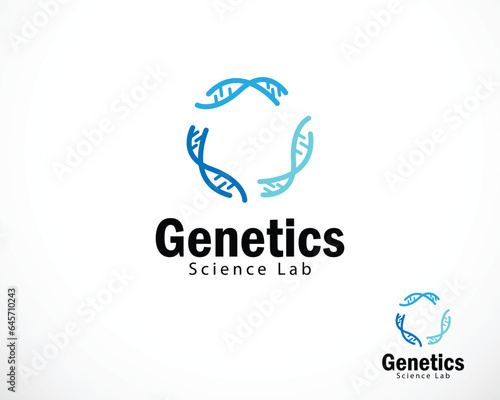 genetics logo creative DNA design health care science lab concept line circle connect network