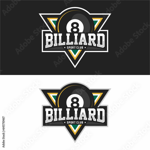 Billiard sport logo design vector illustration