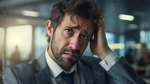 portrait of a confused businessman