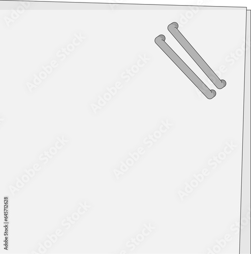 스테이플러 심으로 고정된 종이 벡터 일러스트