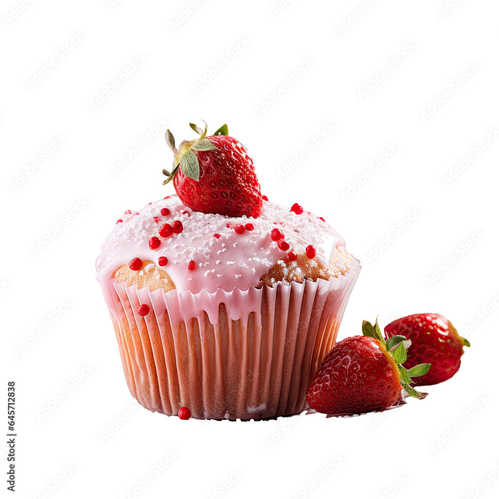 Strawberry muffins transparent background