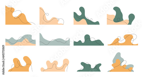 organic wavy corner shape, aesthetic decoration