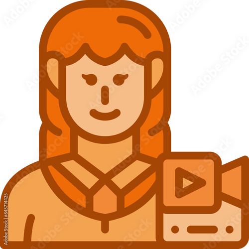 woman vlogger two tone icon