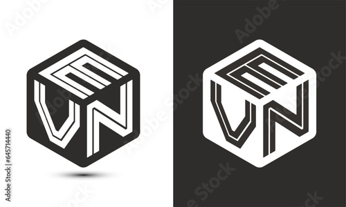 EVN letter logo design with illustrator cube logo, vector logo modern alphabet font overlap style. photo