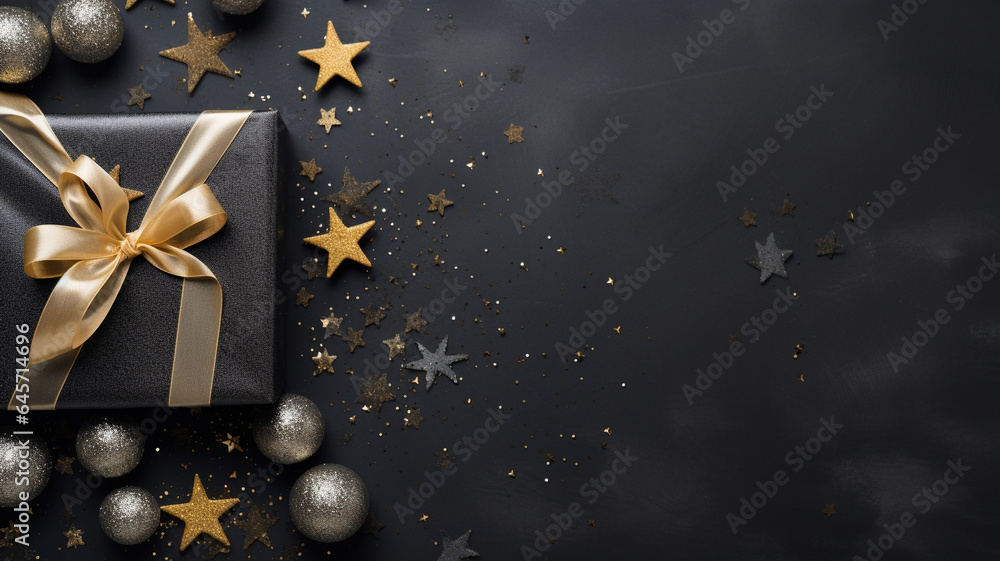 Fototapeta premium Luxury christmas background with copyspace for your text,design. Christmas concept. Generative AI.
