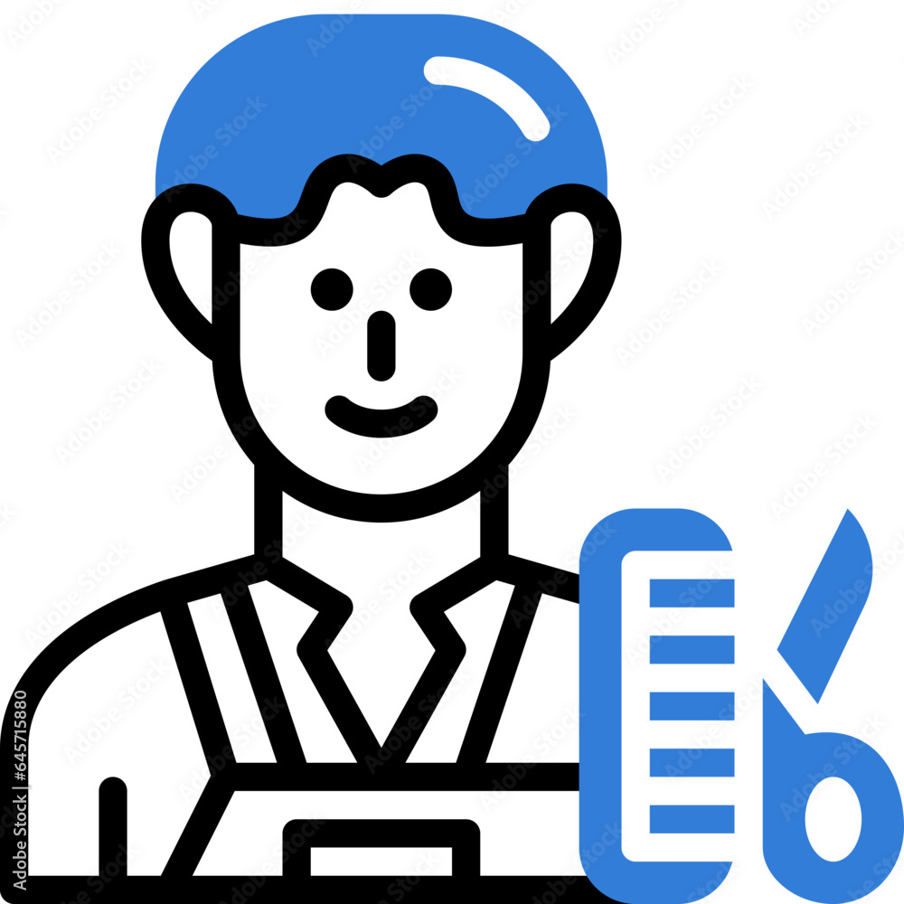 Obraz premium barber flat line icon