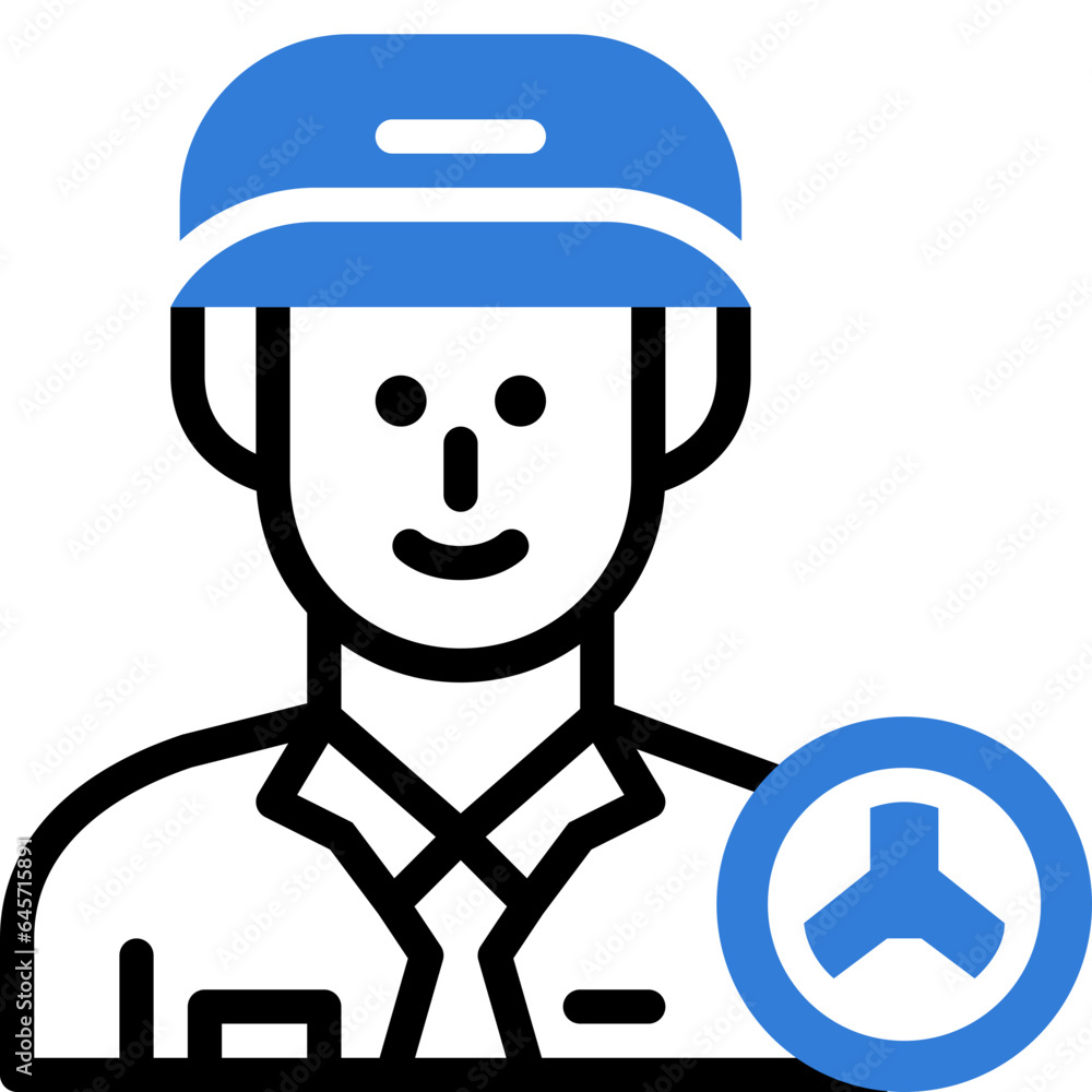 driver flat line icon driver flat line icon