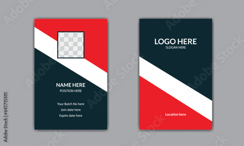 Double sided Id card layout.