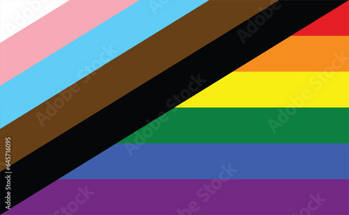 LGBT pride colorful flag background banner vector, New Pride Flag, official colors