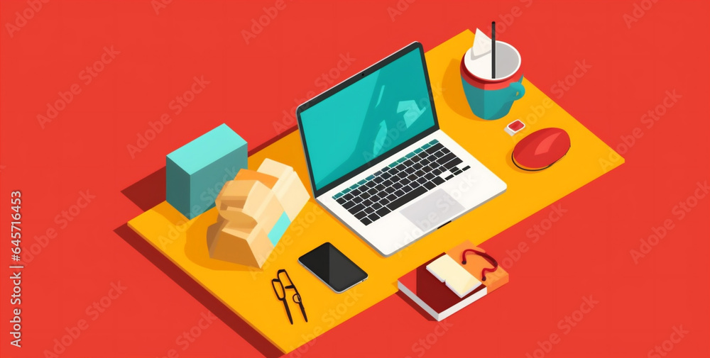 desktop laptop computer gadget illustration background colours design business technology web. Generative AI. desktop laptop computer gadget illustration background colours design business technology web. Generative AI.