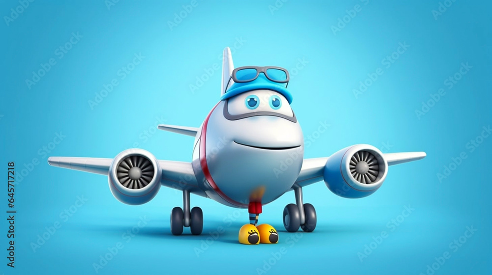 Cute illustration of a airliner. children's illustration from a commercial airplane. Children's book. Transportation. Cute illustration of a airliner. children's illustration from a commercial airplane. Children's book. Transportation.