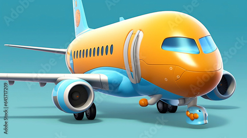 Cute illustration of a airliner. children s illustration from a commercial airplane. Children s book. Transportation.