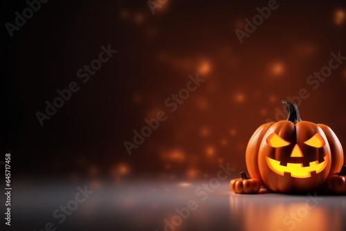 Halloween background - several pumpkins on a dark background