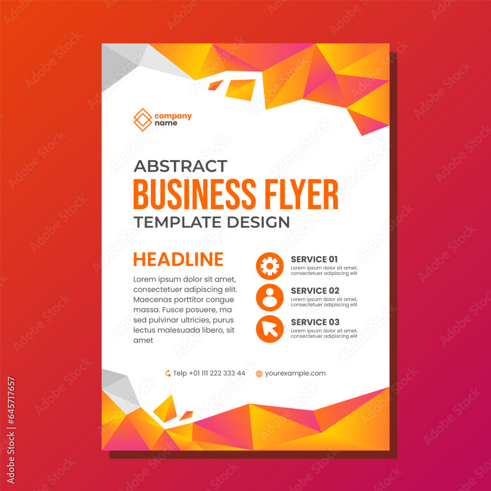 Abstract polygonal flyer template design