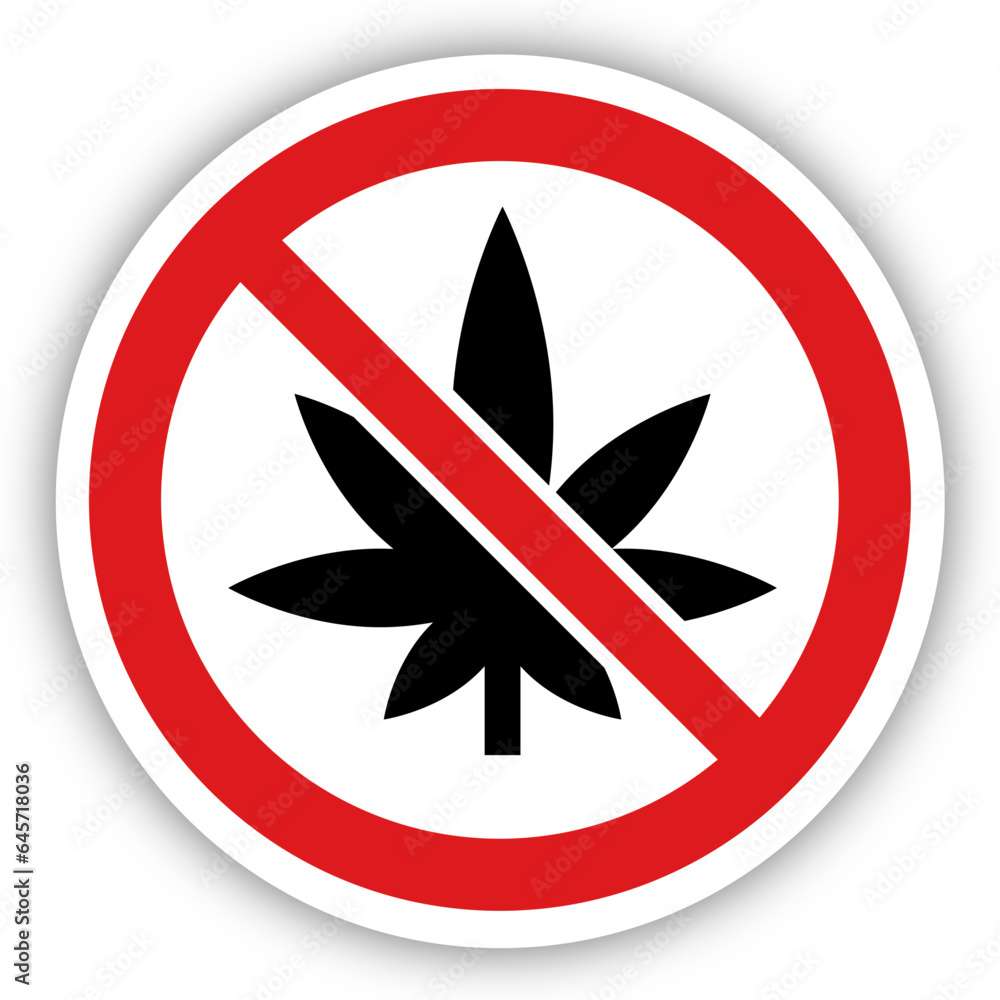 Panneau interdiction signalisation interdit rond rouge cannabis Panneau interdiction signalisation interdit rond rouge cannabis
