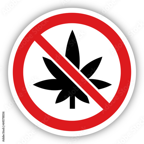 Panneau interdiction signalisation interdit rond rouge cannabis