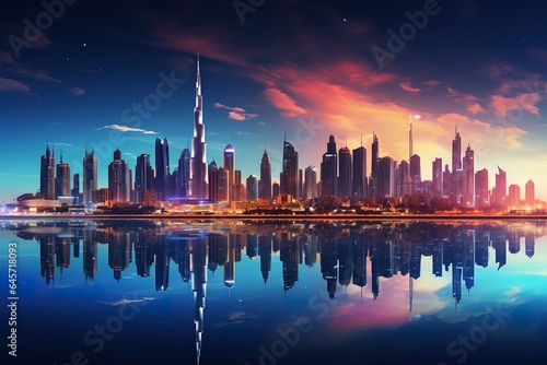 Dubai city by night © abstract Art