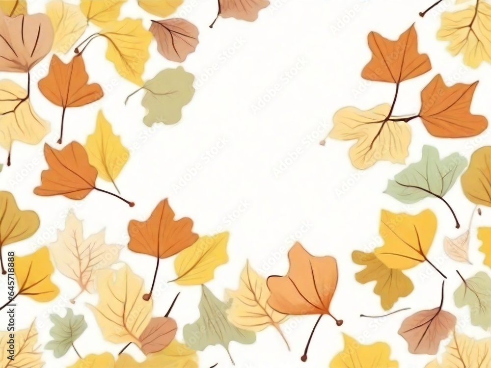 Fototapeta premium Hand drawn watercolour Ginkgo Biloba leaves isolates on white. Coloured modern textured branches healthy leaves.