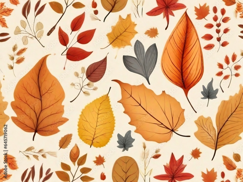 Vector leaf fall on an isolated transparent background. Autumn, the leaves are falling from the trees