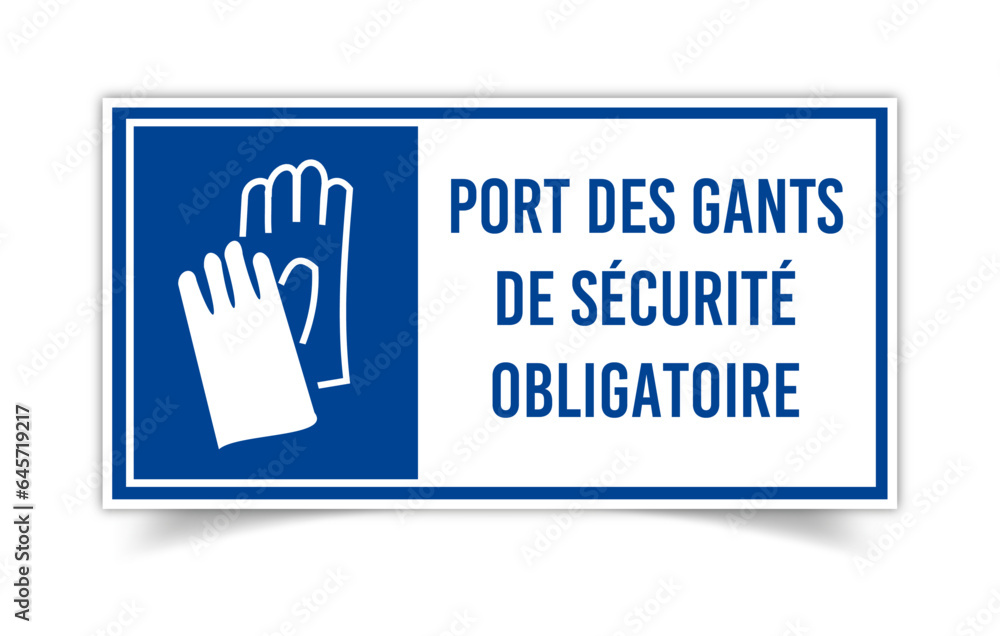 Panneau signalisation encart protection des mains gants Panneau signalisation encart protection des mains gants