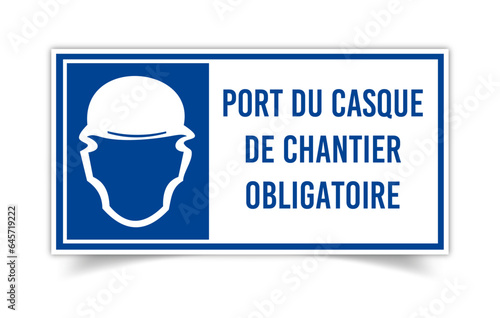 Panneau signalisation encart port du casque obligatoire