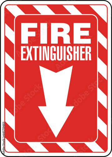 Fire Extinguisher Sign with Arrow Isolated Vector
