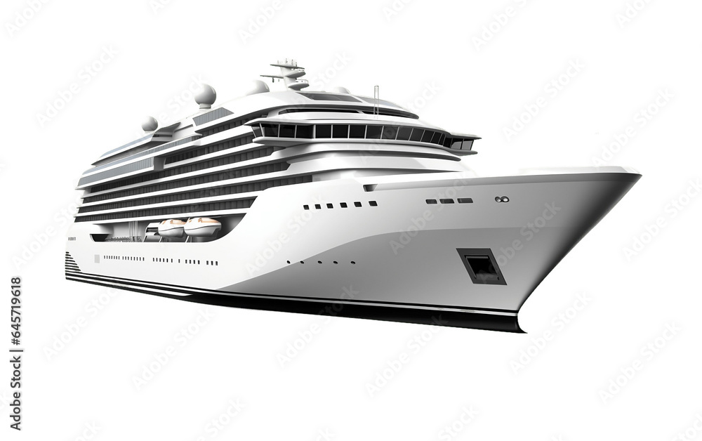 Opulent Cruise Ship Liner Isolated on a Transparent Background PNG. Generative AI