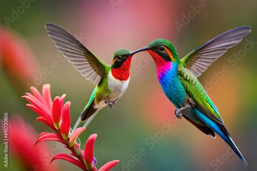 hummingbird and flower