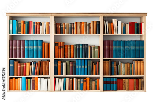 Bookcase on Transparent Background, PNG, Generative Ai