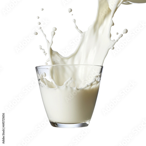 Creamy Milk with Isolated Background. Generative AI